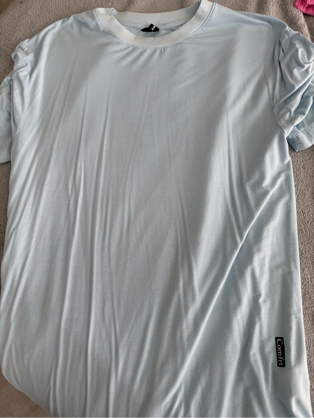 Comfrt Light Blue Crewneck Tee with Comfy Tag